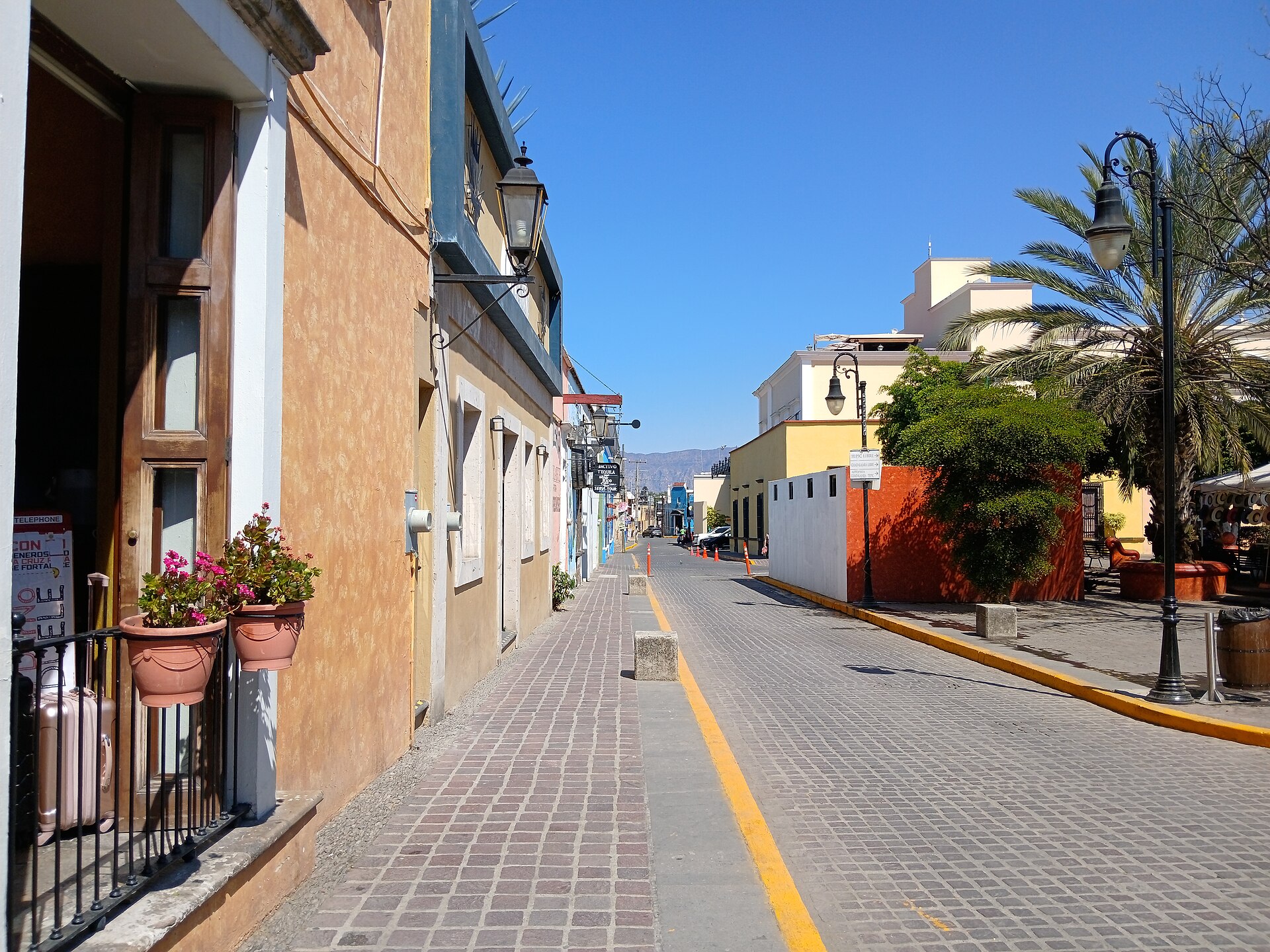 Улица Рамон Корона в центре города Текила, Халиско — где стоит винокурня Fortaleza