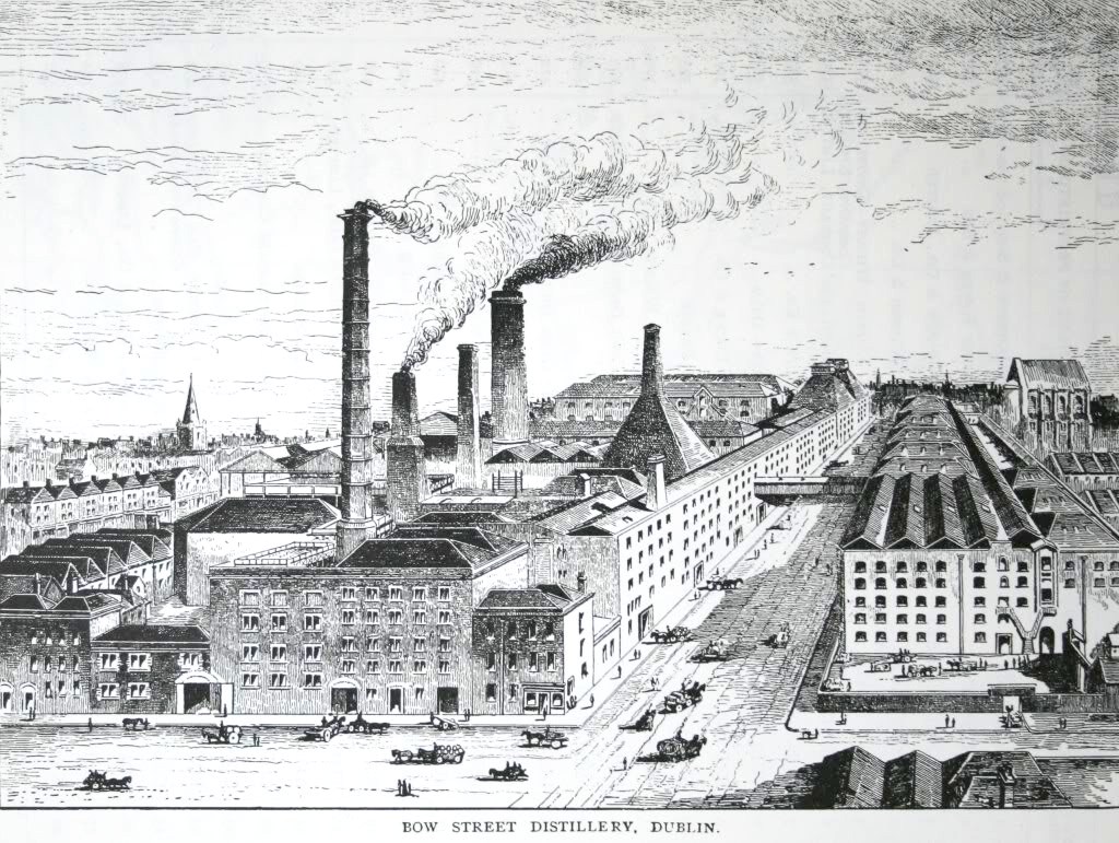 историческая гравюра винокурни Bow Street из книги Альфреда Барнарда «The Whisky Distilleries of the United Kingdom» (1887)