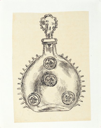Историческая иллюстрация: фляга с поля битвы при Жарнаке (1850), прообраз графина Louis XIII