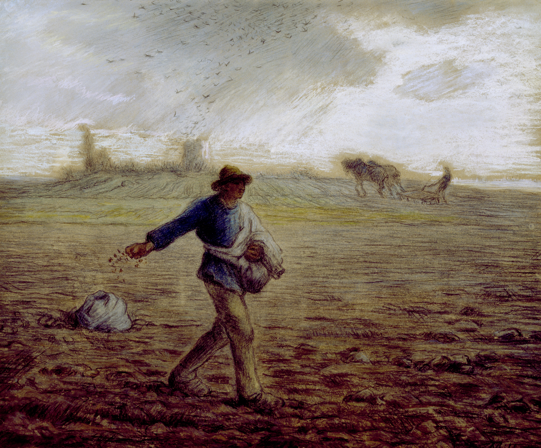 «Сеятель» Жана-Франсуа Милле (пастель около 1865 года, Walters Art Museum) — корзина seedlip дала имя бренду
